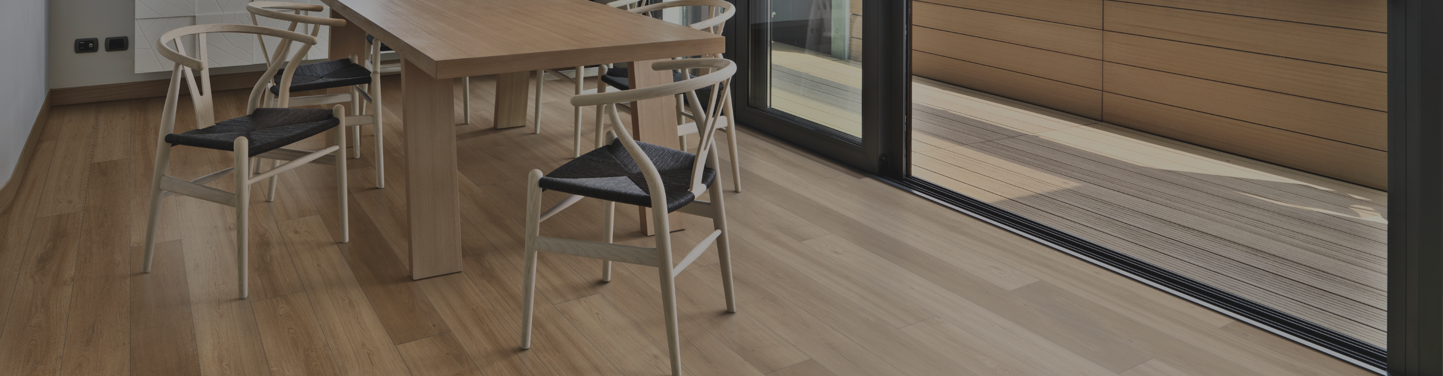 dining room with hardwood flooring and fireplace